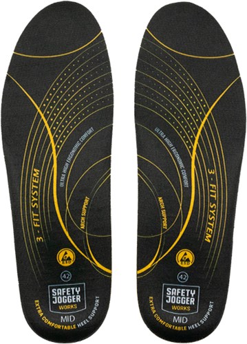 Safety jogger sj3fitm inlegzool | zwart geel | maat 43 - 5400950011081