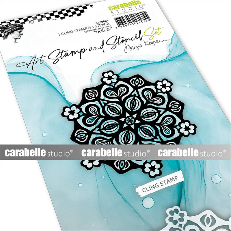 Load image into Gallery viewer, Carabelle studio • art stamp stencil set doily #2
