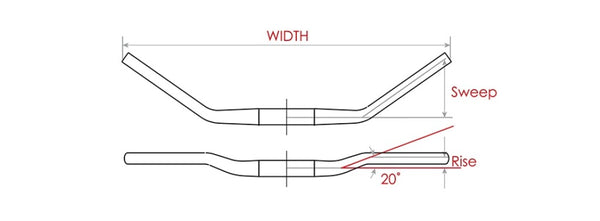 Handlebar Wien Ø31.8/B=640mm, bent 35° - matt black