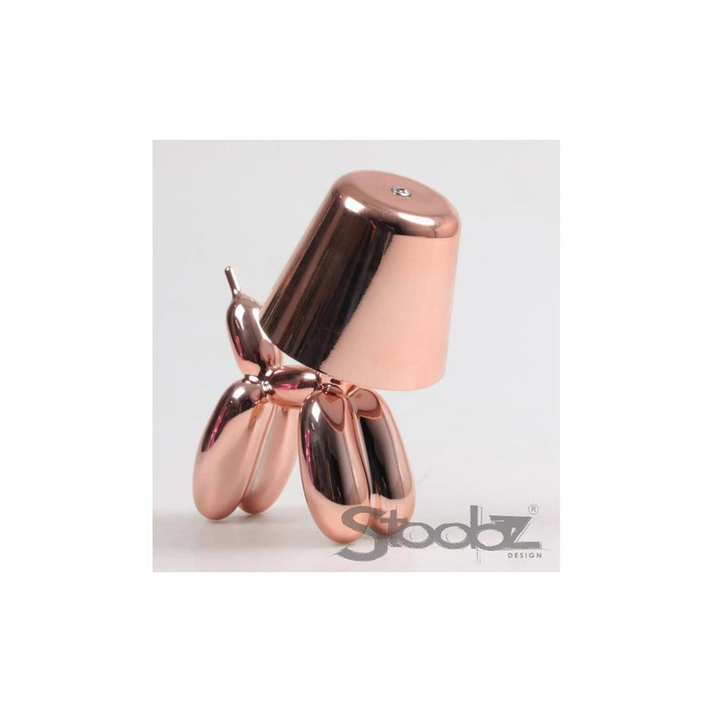 Afbeelding laden in galerijviewer, Stoobz design led tafellamp ballon hond verzilverd rose goud 16x10x18cm
