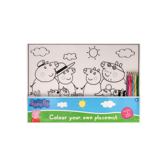 Placemat om in te kleuren peppa pig