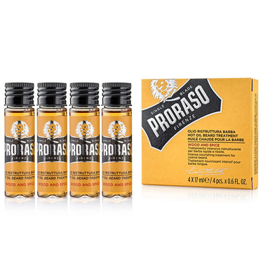 Proraso hot oil beard treatment wood spice 4x17ml