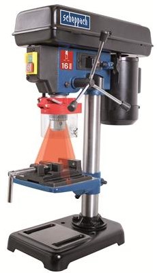 Scheppach kolomboormachine dp16vls - 500w - 600-2650 t min - tafelboormachine met laser kantelbare tafel
