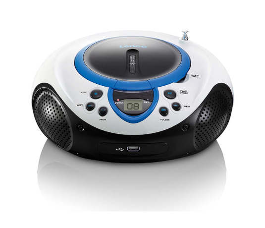 Lenco draagbare fm-radio cd- en usb-speler blauw - scd-38 usbblue