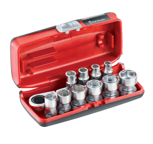 Facom 11-del dopset 6 kant 1 4' 180hx