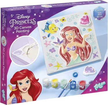 Intro disney princess totum knutselset 3d canvas prinses schilderijtje maken van ariel