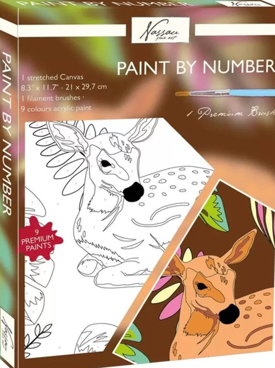 Bongers speelgoed schilderen op nummer op een canvas doek, liggende hertje