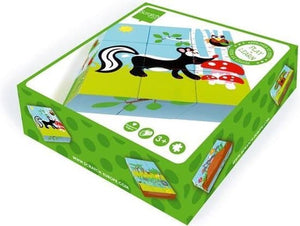 Dam scratch houten blokken puzzel bos met 9 blokken