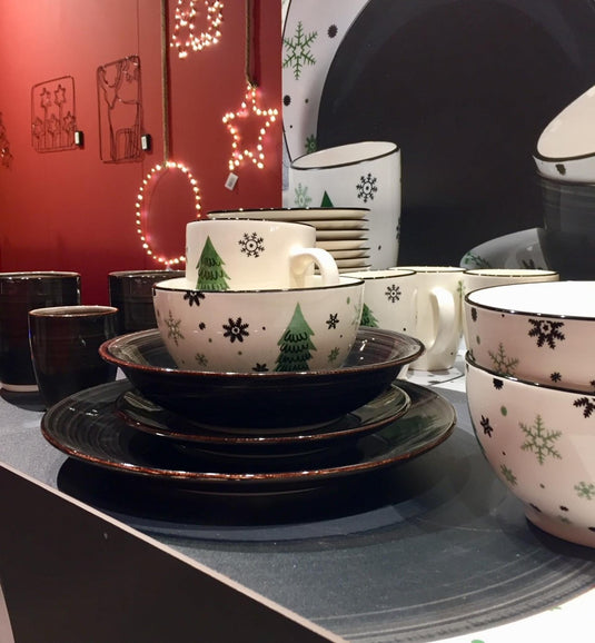 Svenska living schaaltje porselein met kerstboom afbeelding ø14cm