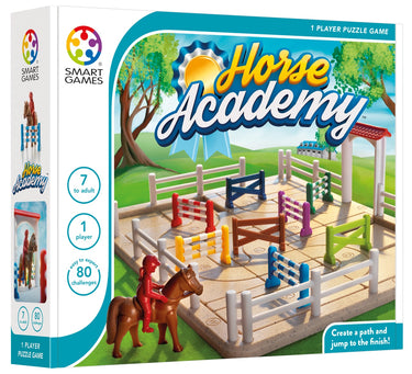 Smartgames horse academy - logisch denkspel - 80 educatieve springparcours uitdagingen - ruimtelijke paardenpuzzel - solospel - vanaf 7 jaar