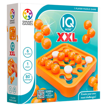 Smartgames iq mini xxl - groot logisch denkspel - eindeloze uitdagingen met verschuifbare blockers - educatief solospel - vanaf 6 jaar