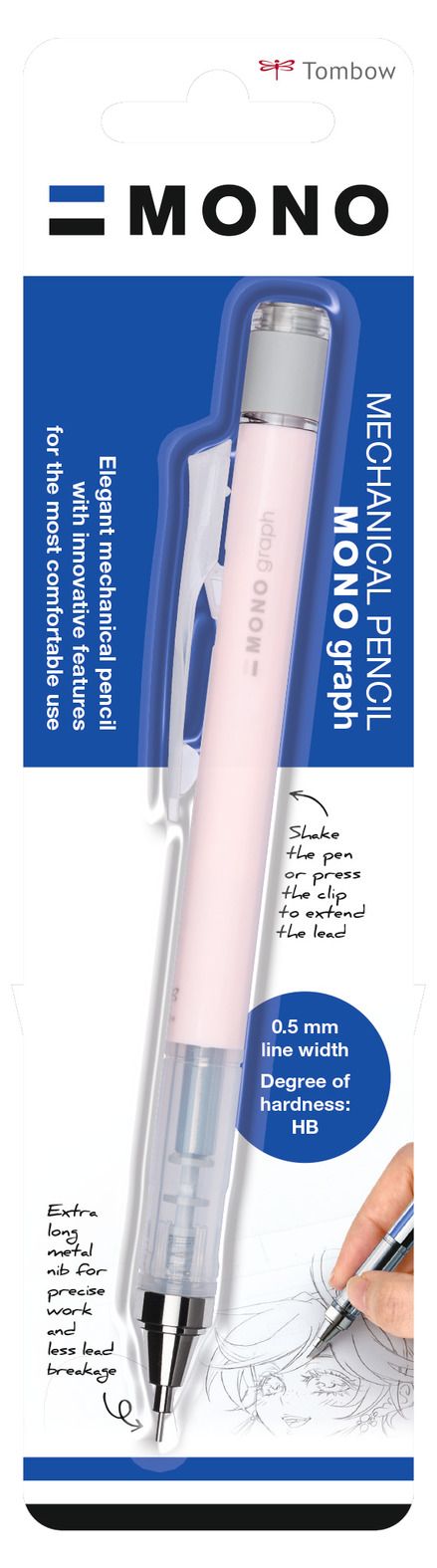 Tombow • mono graph mechanical pencil coral pink