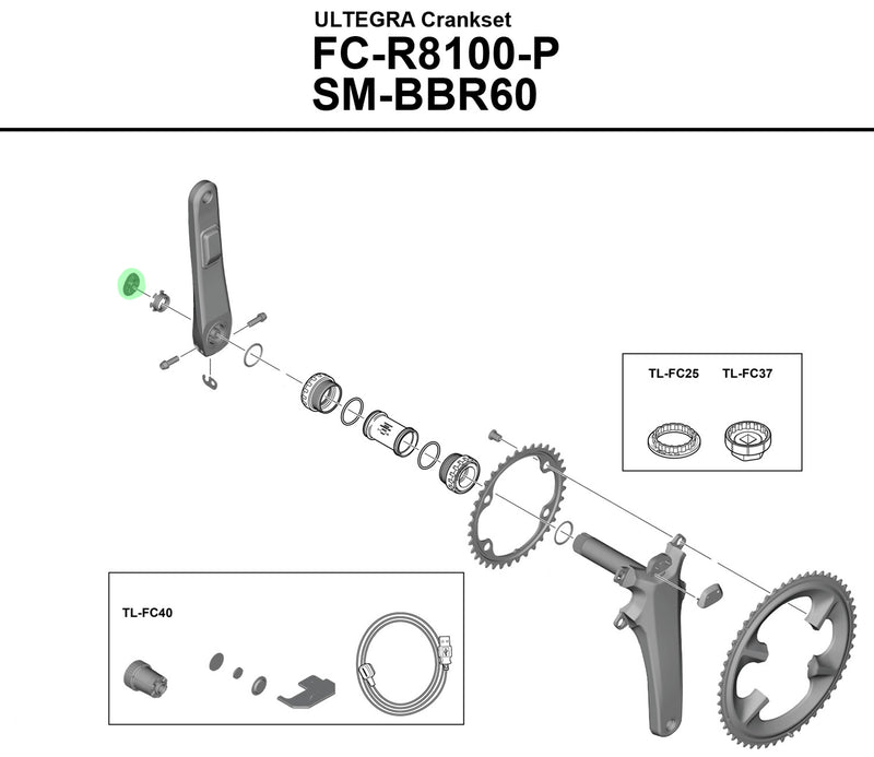 Load image into Gallery viewer, Shimano outer cap for fc-r8100-p
