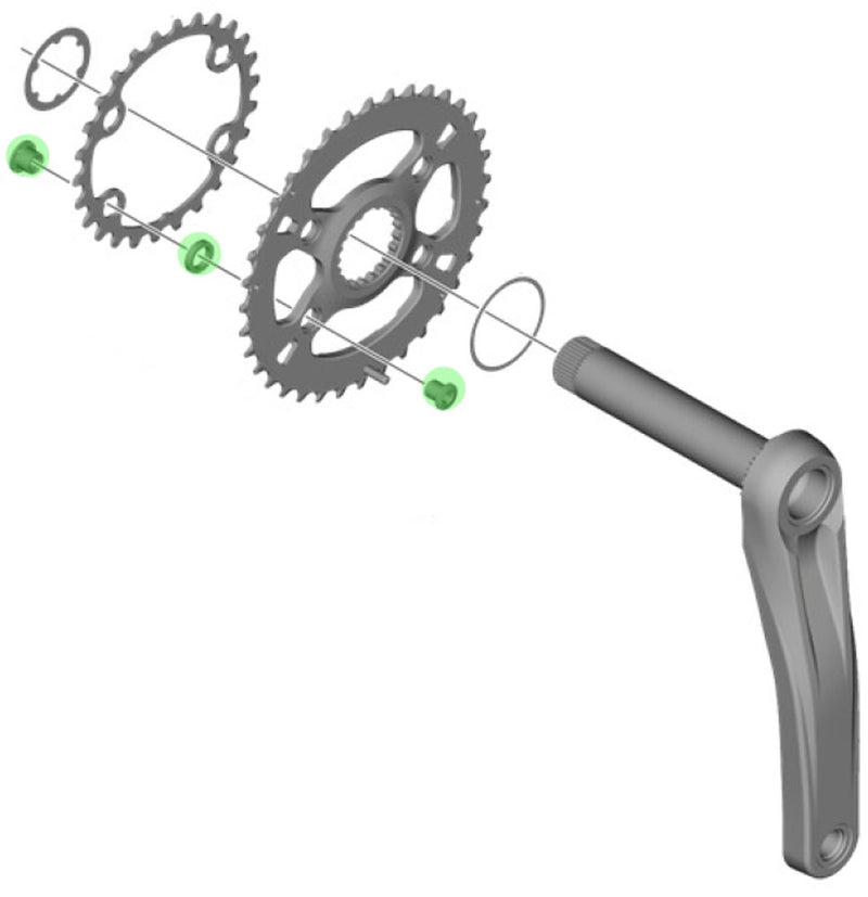 Load image into Gallery viewer, Shimano chainring bolts for fc-m610-2 mt610-b2 (4 pieces)
