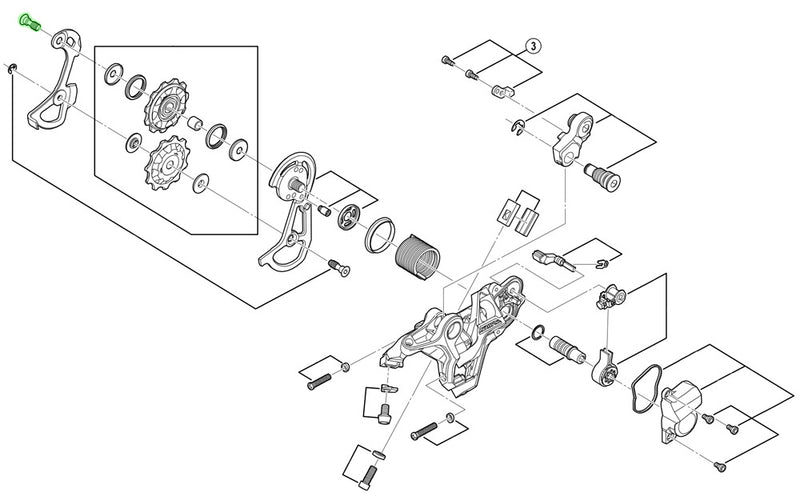 Load image into Gallery viewer, Shimano guide pully bolt for rd-m820 m9000
