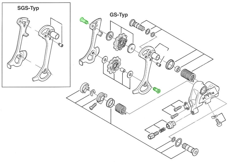 Load image into Gallery viewer, Shimano guide pully bolt for rd-m950 951 952 970 rd-7700 5500
