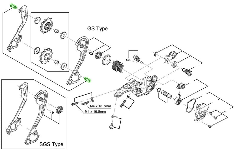 Load image into Gallery viewer, Shimano guide pully bolts for rd-m615 m7000 m7100
