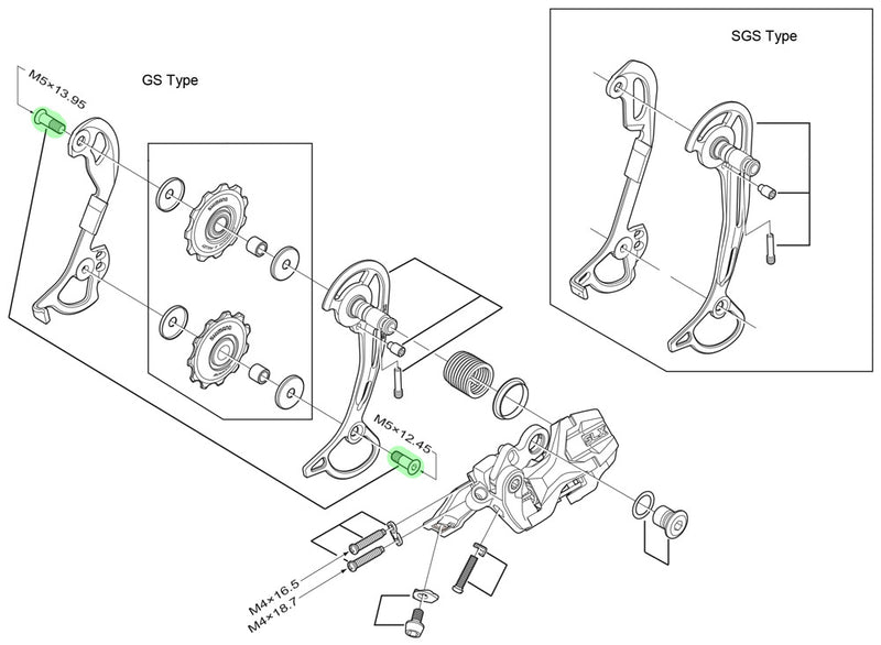Load image into Gallery viewer, Shimano guide pully bolts for rd-m622 t6000
