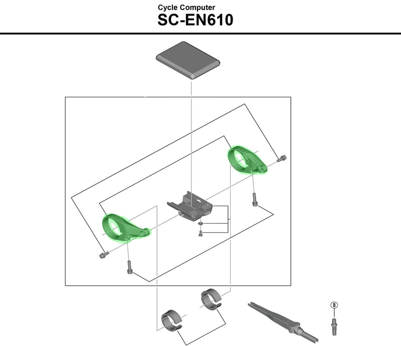 Load image into Gallery viewer, Shimano clamp for steps sc-en610 display holder
