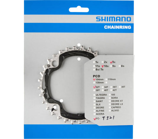 Shimano kettingblad deore 10v 32t y1nl98010 m610 zwart