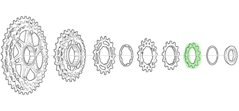 Load image into Gallery viewer, Shimano sprocket 11t with spacer for cs-m771-10 bl
