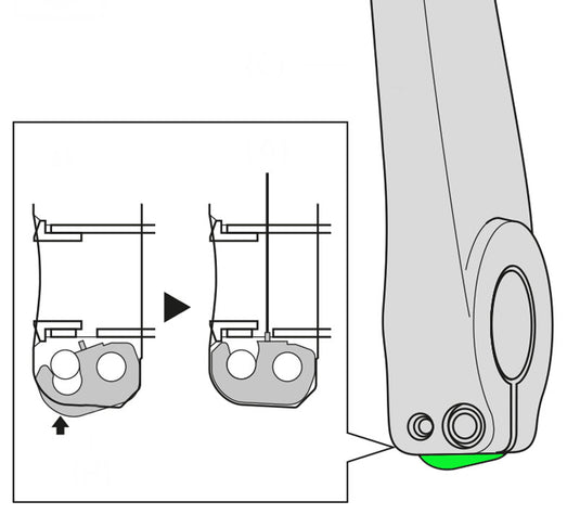 Shimano safety plate for left road crank arm