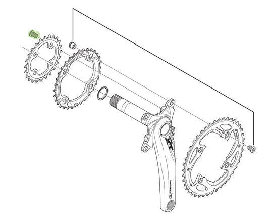 Shimano Kettingbladboutset M8x10.1 FC6800 (4st)