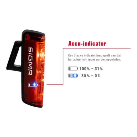 taillight Blaze LED USB rechargeable red