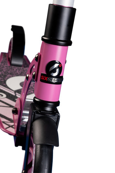 Load image into Gallery viewer, Six degrees 2-wiel Kinderstep Opvouwbaar Voetrem Roze Zwart
