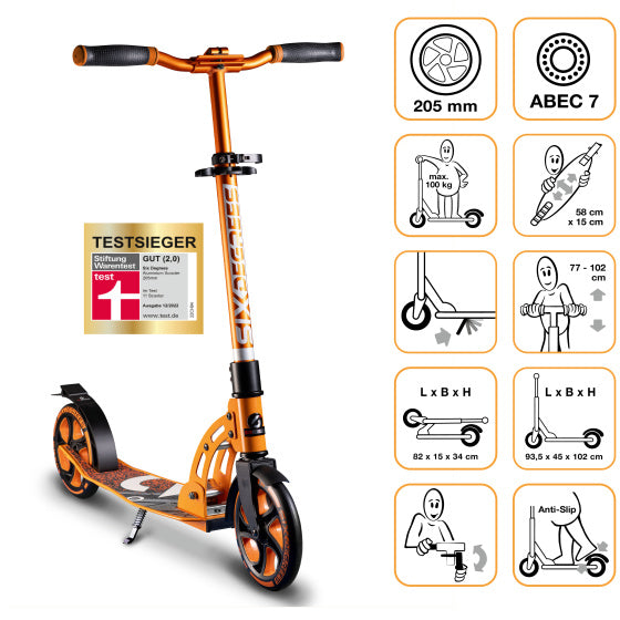 Load image into Gallery viewer, Six degrees 2-wiel Step Opvouwbaar Voetrem Oranje Zwart
