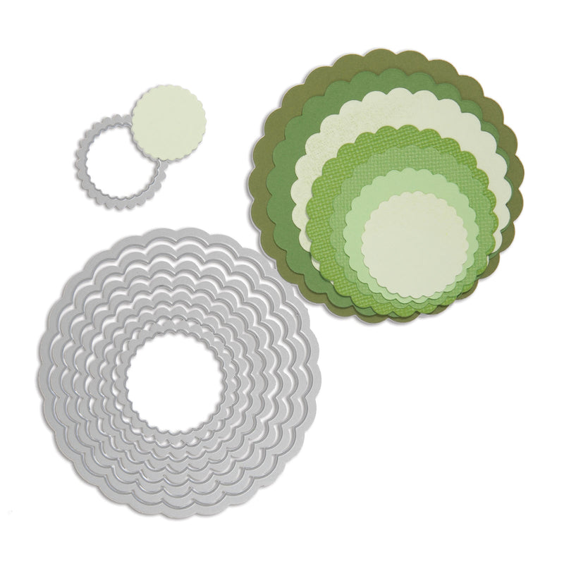 Load image into Gallery viewer, Sizzix • framelits die set scallop circles

