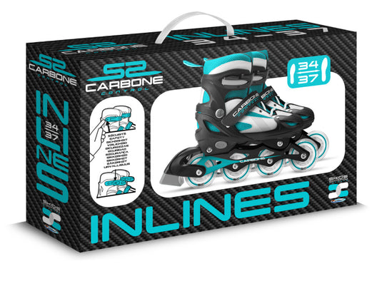 Skids control - Carbone inline skates semi-softboot verstelbaar zwart maat 34-37