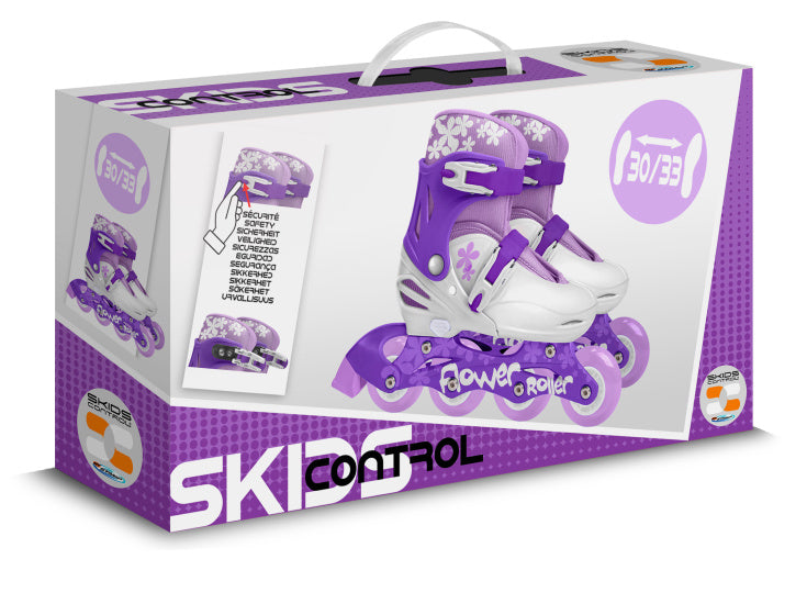 Load image into Gallery viewer, inline skates verstelbaar paars wit maat 30 33

