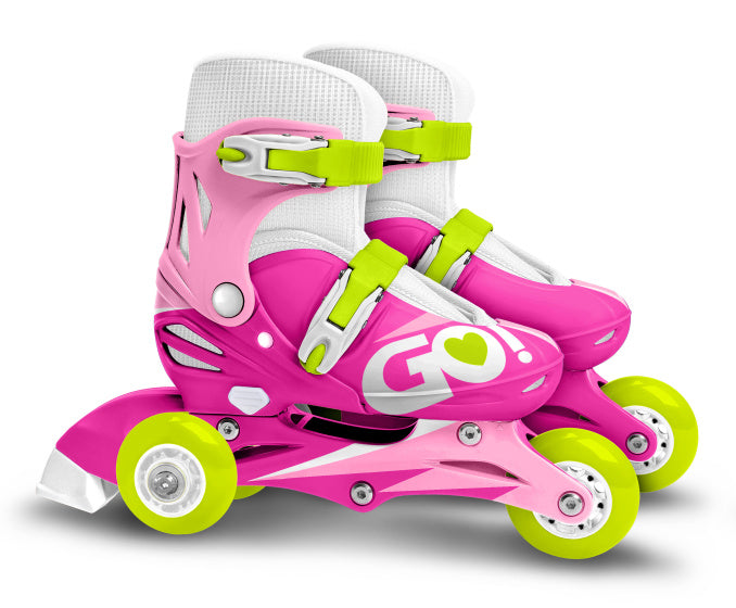 Load image into Gallery viewer, Skids control Inline Skates Verstelbaar Roze Wit maat 27-30
