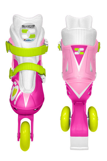 Load image into Gallery viewer, Skids control Inline Skates Verstelbaar Roze Wit maat 27-30
