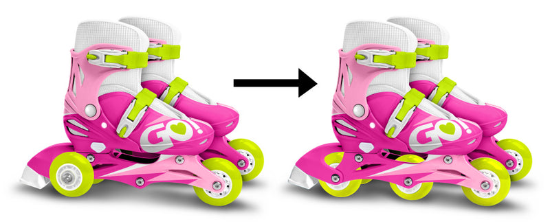 Load image into Gallery viewer, Skids control Inline Skates Verstelbaar Roze Wit maat 27-30
