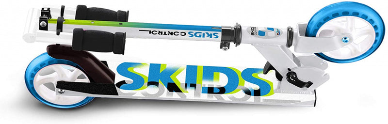 Load image into Gallery viewer, Skids control 2-wiel Kinderstep Opvouwbaar Voetrem Wit Blauw
