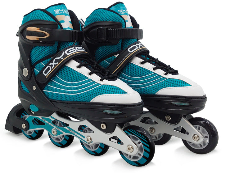 Load image into Gallery viewer, Skids control - Oxygen inline skates semi-softboot verstelbaar petrol maat 42-45
