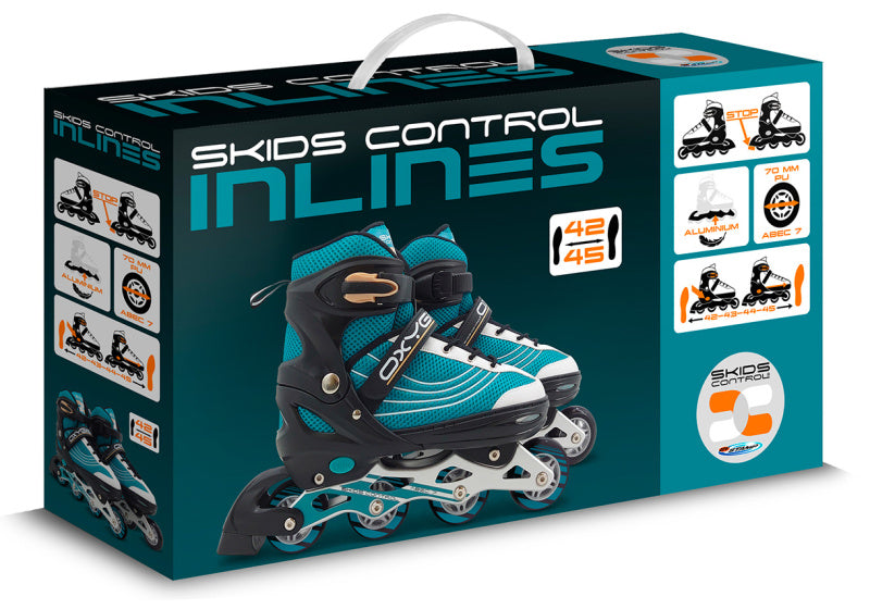 Load image into Gallery viewer, Skids control - Oxygen inline skates semi-softboot verstelbaar petrol maat 42-45
