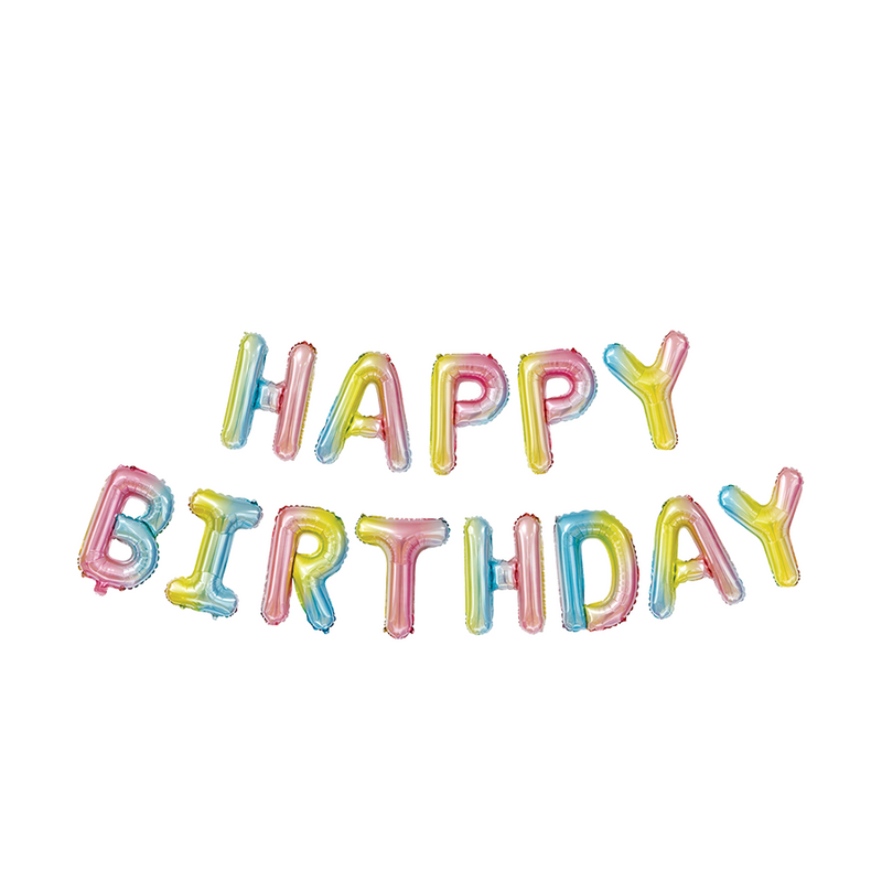 Afbeelding laden in galerijviewer, Slinger ballon folie happy birthday rainbow 40cm
