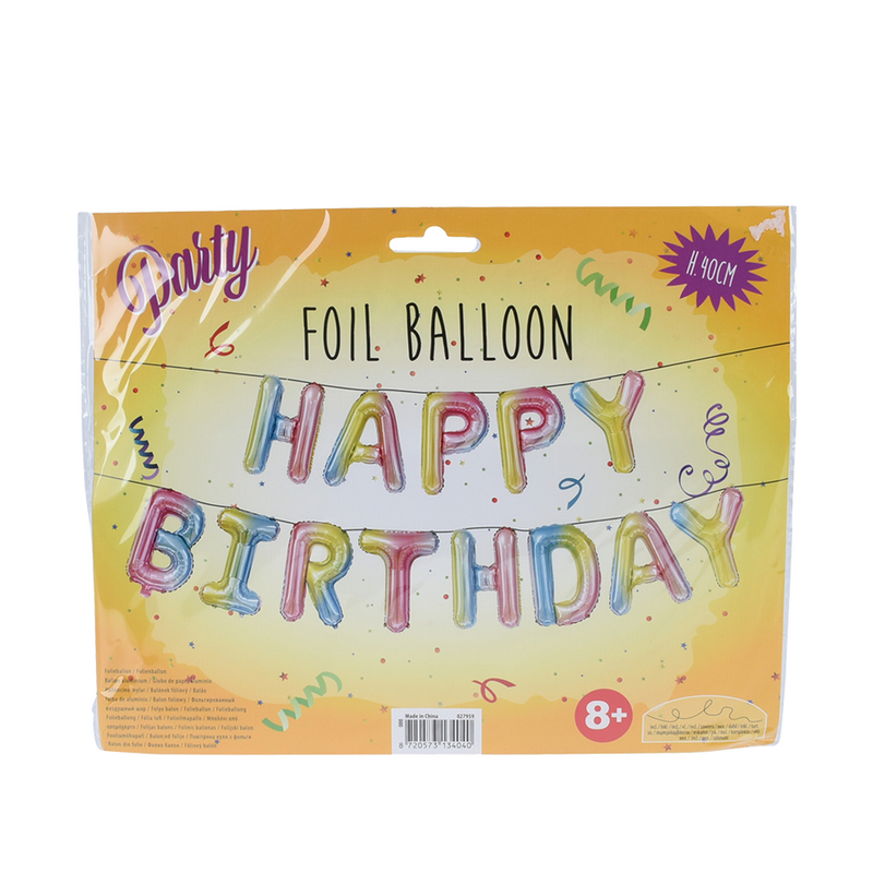 Afbeelding laden in galerijviewer, Slinger ballon folie happy birthday rainbow 40cm
