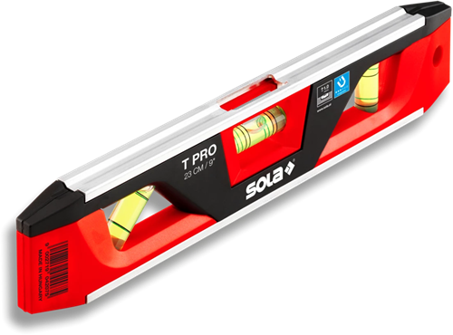 Sola t pro torpedo magneetwaterpas 23cm - 01430701 - tot 0.25 m - rood