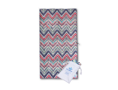 Soobluu strandlaken - chevron - 100x160cm