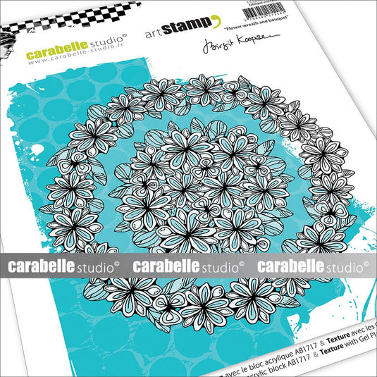 Carabelle studio • cling stempel flower wreath and bouquet by birgit koopsen