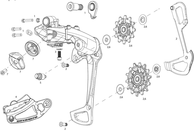 Load image into Gallery viewer, Sram achterderailleur xx1 eagle rear derail. xx1 eagle 52t lunar grey
