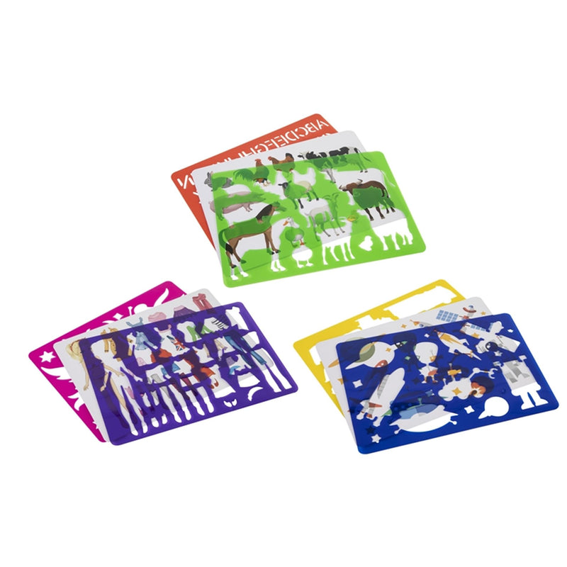 Load image into Gallery viewer, Grafix tekensjablonen stencils pak a 2 stuks 32x21,5cm
