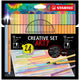 Stabilo arty creative set pen 68 point 88 etui a 24 kleuren, 12 viltstiften en 12 fineliners