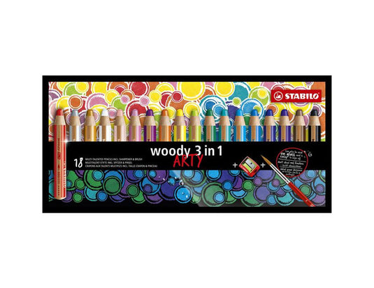 STABILO Woody ARTY Kleurpotloden 18 Kleuren + Puntenslijper
