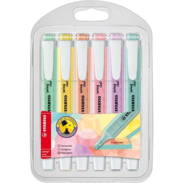 Load image into Gallery viewer, Stabilo swing cool pastel - markeerstift - set met 6 stuks
