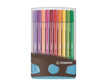 Stabilo viltstift pen 68 colorparade antraciet blauw box a 20 stuks